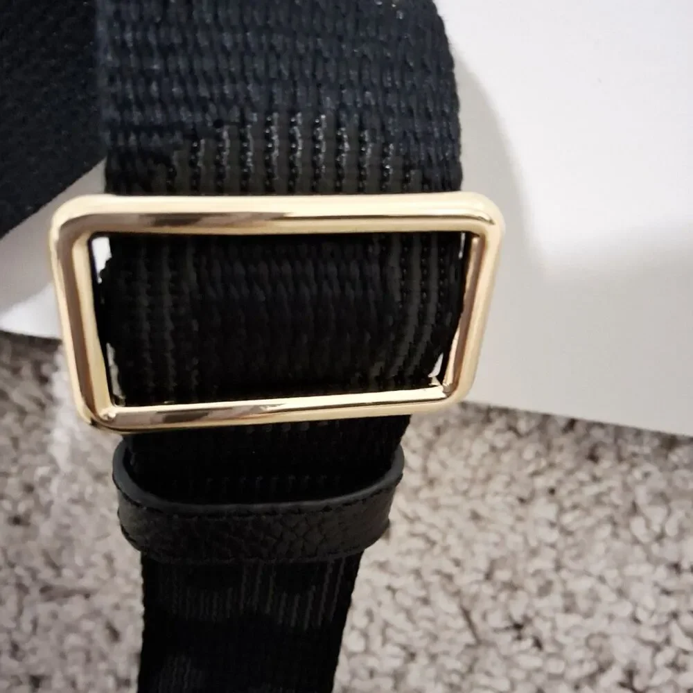 Marc Jacobs Logo Webbing Bag Strap Black with Gold-tone hardware New w/o Tag - Picture 7 of 16